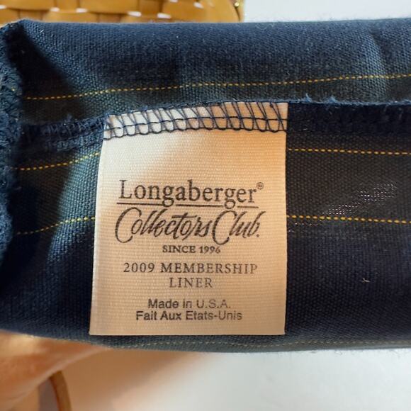 Longaberger Basket/Purse Charter Member 2009 Plastic Liner, and Strap Blue Green - Picture 11 of 11